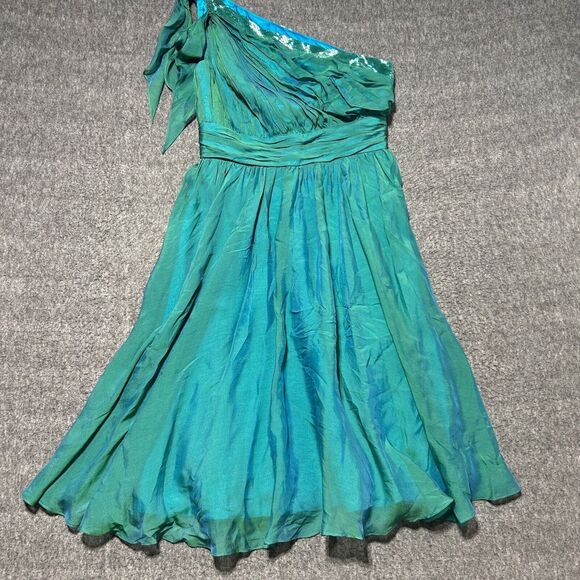Badgley Mischka Dresses & Skirts - Badgley‎ Mischka Silk Dress Size 10 Cocktail Midi Formal Beaded Green